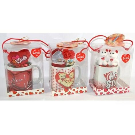 TAZA CON IDEAS PARA REGALAR EL DIA DE SAN VALENTIN 11X8X15CM VARIOS DISEÑOS