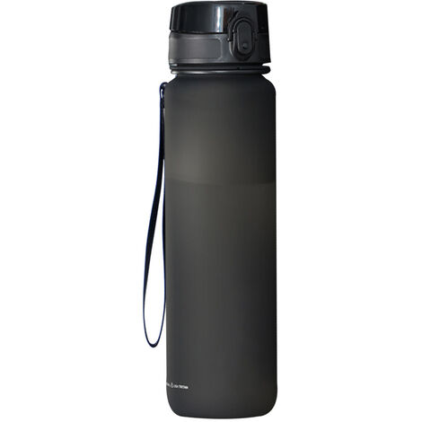 Taza de agua para deportes al aire libre Viajes Coche Fitness Botella de agua de plástico Deportes Gimnasio Senderismo Negro 650ml