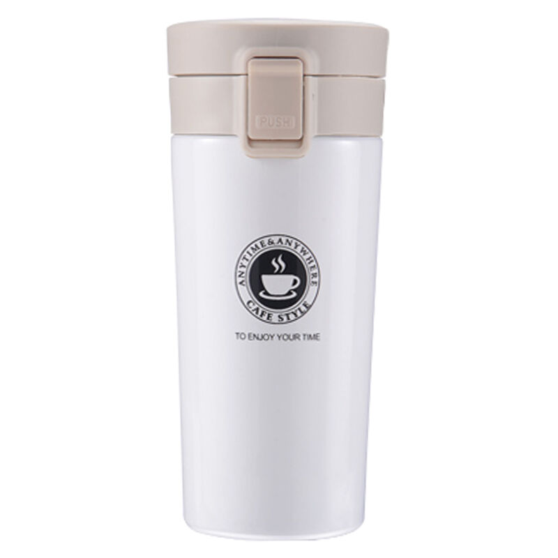 

Taza de cafe de viaje con aislamiento de acero inoxidable de 380 ml, vaso con aislamiento al vacio de doble pared, tapa abatible para botella de agua