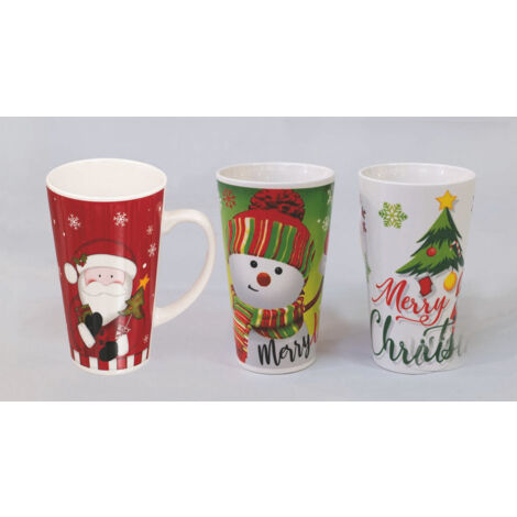 Taza De Cerámica Cm.9X15H Decoraciones Navideñas Decoración navideña