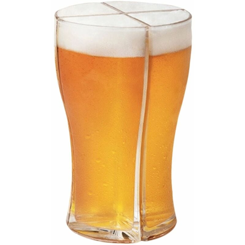 

Taza de cerveza Super Schooner Taza Separable 4 partes Taza de cerveza gruesa resistente a caidas Taza de vidrio transparente para Club Bar Fiesta