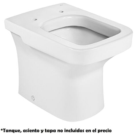 Taza WC compacto Dama Roca con salida dual a pared de tanque bajo