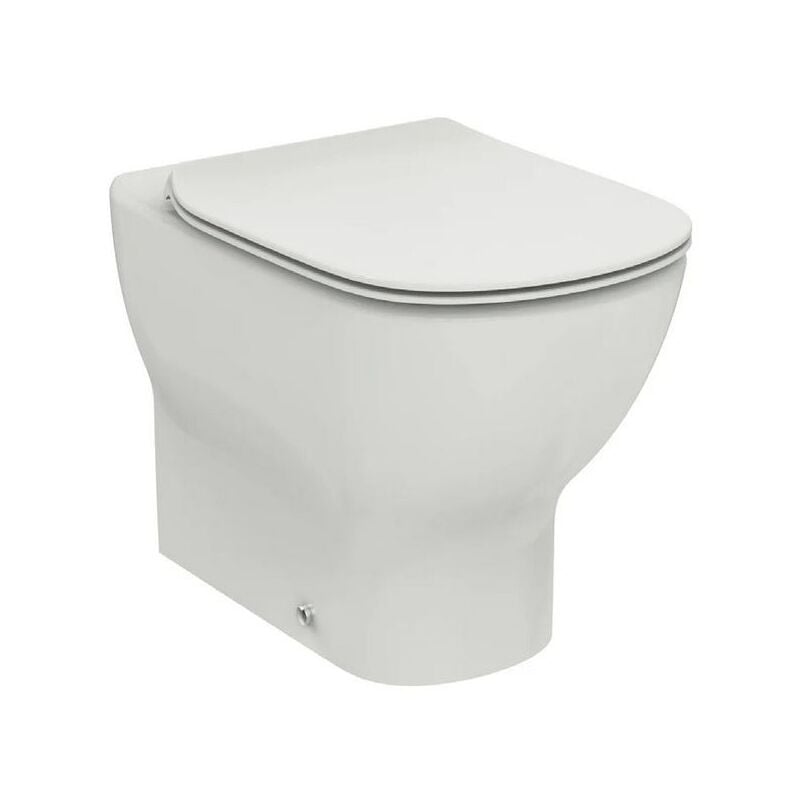 

Taza de inodoro de pie AquaBlade universal montada en Ideal Standard Tesi con asiento delgado sin sistema de cierre lento | Blanco brillo - Con tapa