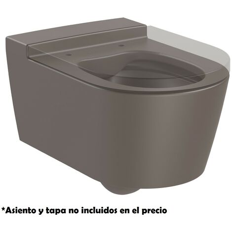 Taza de inodoro suspendido sin tapa con descarga dual 4,5/3L. Rimless®  ROUND INSPIRA - ROCA Color: Negro mate