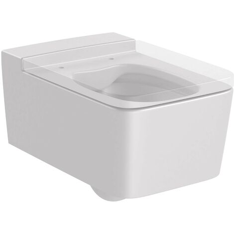 Taza de inodoro suspendido sin tapa RIMLESS INSPIRA Square - ROCA Color: Perla