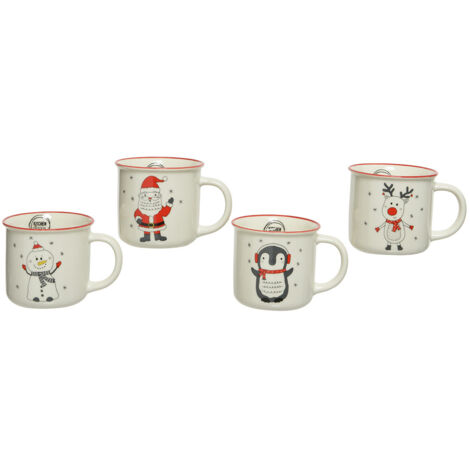 Taza de porcelana con motivos navideños, modelos variados