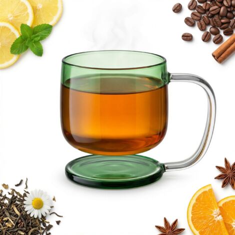 TAZA DE VASO CON EFECTO LEVITACI脫N DE AIRE VERDE 300 ml
