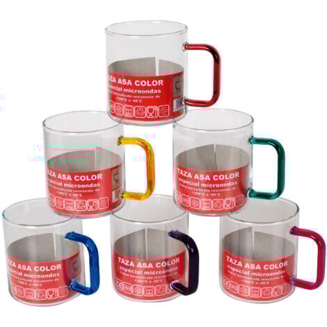 WURKO TAZA DESAYUNO C/ASA 30CL MUG MICRO-VITRO VIDRIO TRA THOGAR