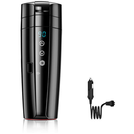 Taza térmica para coche de 12V/24V, 400ml, de acero inoxidable, con control inteligente de temperatura, ideal para café, té y leche.