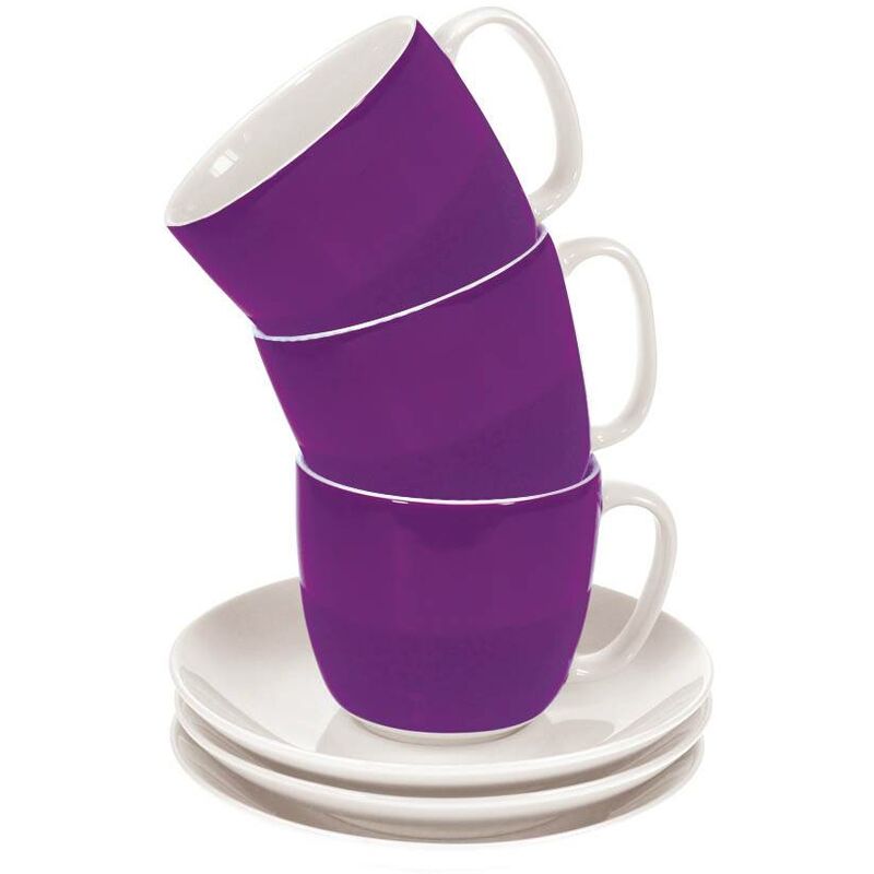 

Tazas de te con plato bandas lila - Ambit