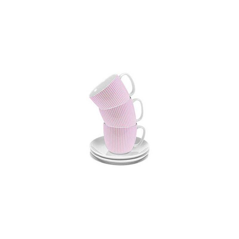 

Tazas de te con plato rayas rosas - Ambit