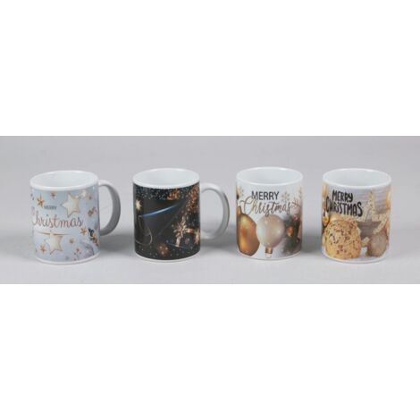 Tazza ceramica decorazioni natalizie 8x9,5 cm