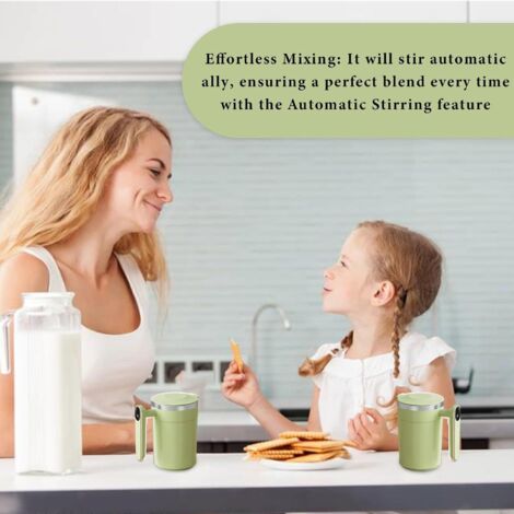 Tazza con agitatore automatico, tazza con agitatore magnetico, miscelatore elettrico portatile per caffè da 400 ml per casa, viaggi, scuola, palestra, escursionismo, campeggio, picnic