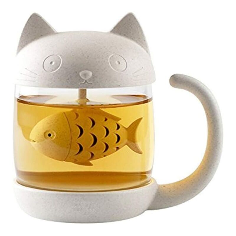 Tazza da gatto in fibra Tazza da tè in vetro