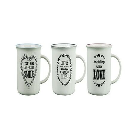 Tazza da latte mug tazzone per prima colazione in porcellana 350ml