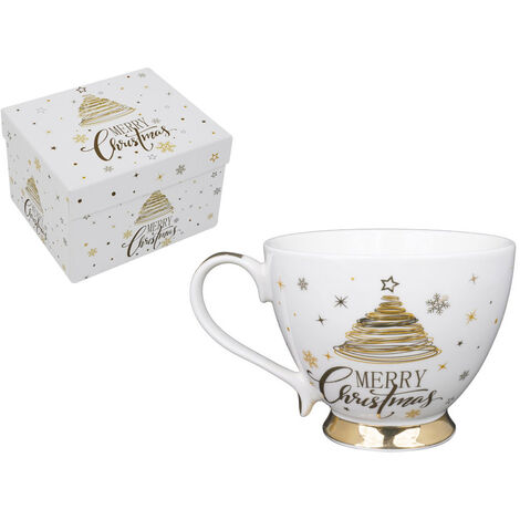 Tazza Decorativa Natalizia 9x11x9 cm in Ceramica