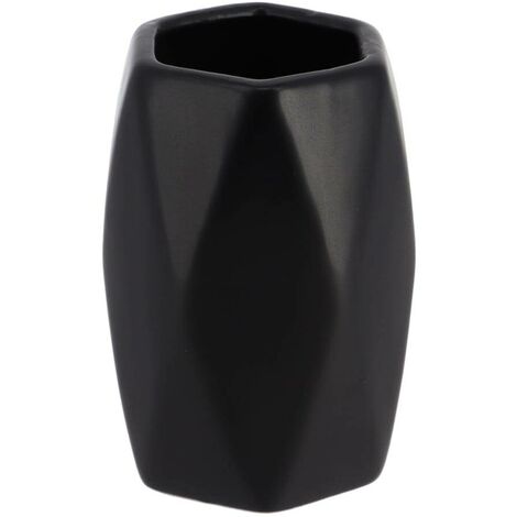Tazza di gres a forma di diamante - nero - Tendance