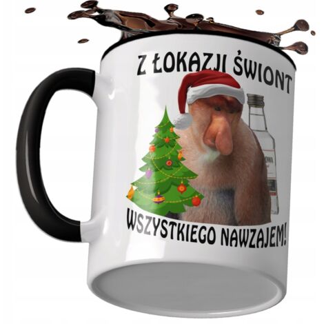 TAZZA DI NATALE JANUSZ MEGA DIVERTENTE BABBO NATALE CON UN MOSTRO PROBORDER
