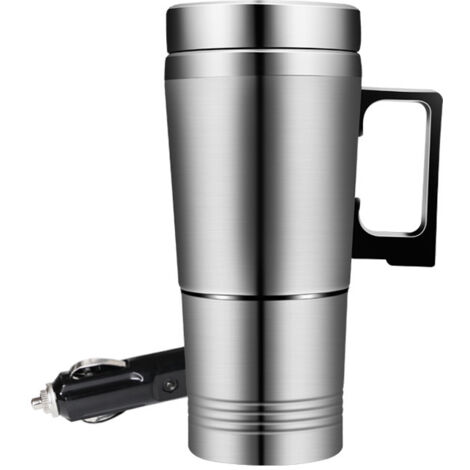 Tazza elettrica per auto da 300 ml, 12V/24V, adatta per contenere caffè, tè o acqua, e riscaldabile.