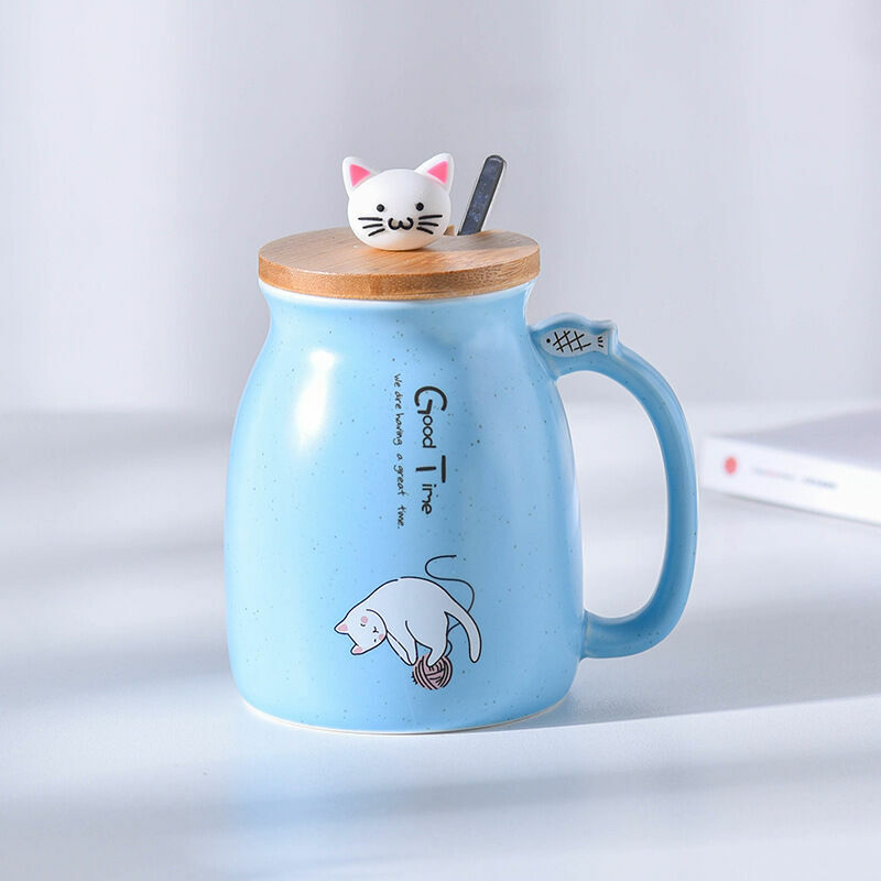 Tazza in due pezzi in ceramica per gatti con tazza...