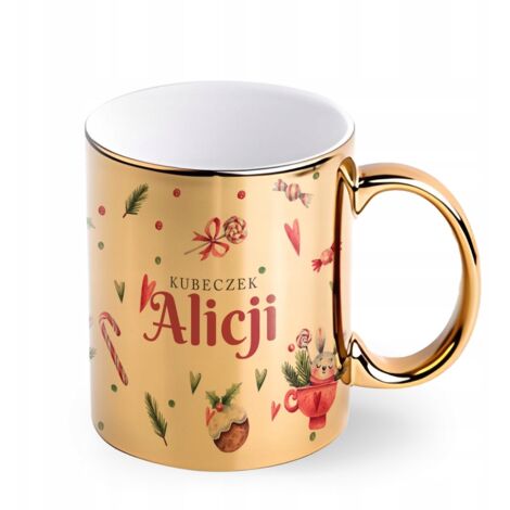 TAZZA REGALO DI NATALE CON NOME DEL BAMBINO ORO + NOME DEL PROPRIO BAMBINO