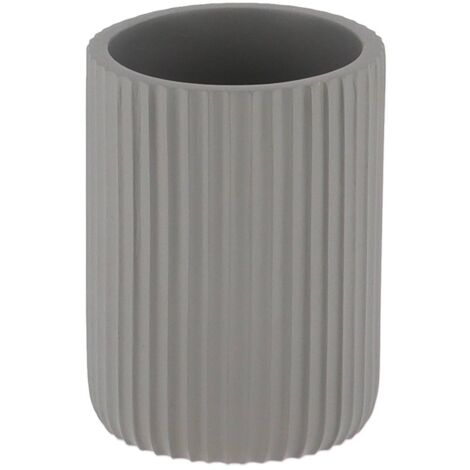 Tazza tonda rigata in poliresina - grigio - Tendance