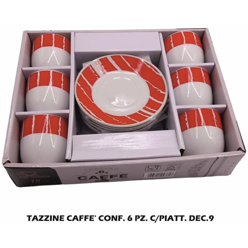 Tazzine caffe' conf. 6 pz. c/piatt. DEC.9