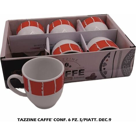 TAZZINE CAFFE' CONF. 6 PZ. S/PIATT. MARRONE ALTA