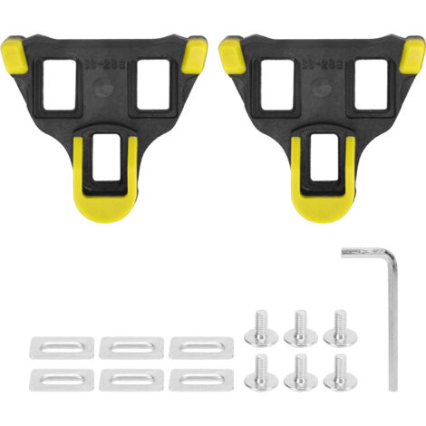 TB-011 Universal-Rennradbindung mit 6° Bewegungsfreiheit und Selbstverriegelungssystem, Schwarz und Gelb