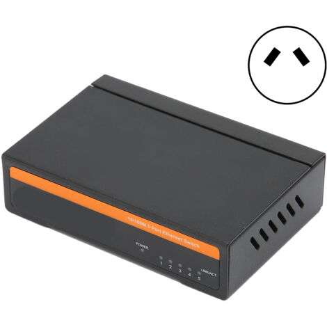 TBCS4005E 5-Port 100M Fibre Ethernet Switch, Plug & Play, Stabil und Robust für Computernetzwerke, 100-240V (AU-Stecker)