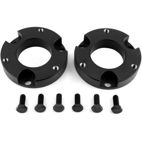 Tbest 2-teiliges Höherlegungskit für die Vorderachse, hochbelastbarer, schwarzer CNC-gefräster Aluminium-Distanzring mit Pulverbeschichtung für 2WD- und 4WD-FJ-Cruiser-Modelle (2005–2019)