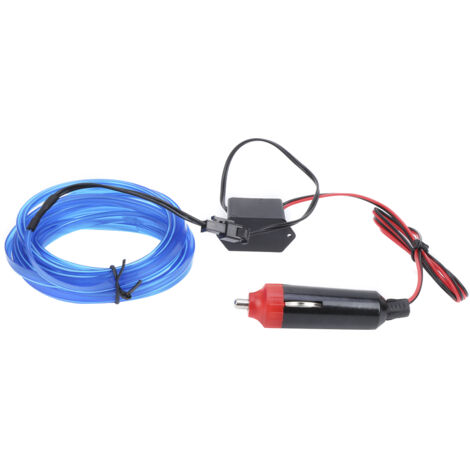 Tbest 3 Mètres Intérieur De Voiture LED Bande Lumière Haute Luminosité Flexible Eau Auto Éclairage pour la Décoration et Vêtements De Fête Silicone Tube Matériel 12V Alimentation (BLUE).