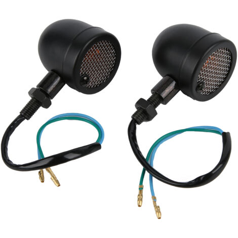 Tbest Blinker, 2 Stück LED Motorrad-Blinkerlampe 12V Vintage Gelbes Licht Schwarzes Gehäuse Universelle Modifikation.