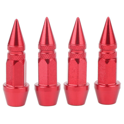 Tbest Bouchons Anti-Poussière d'Air de Tige de Valve de Pneu de Roue de Pointe D'alliage D'aluminium pour des Véhicules (Rouge)