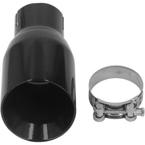 Tbest Edelstahl-T-Rohr, schwarz, universell, Einlass 60 mm, Auslass 89 mm, Gesamtlänge 160 mm, für Kfz-Abgassysteme