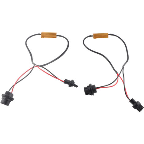 Tbest Faire de Câblage Résistant 50w8rj 7440 T20 Hyper Flash Correction D'erreur Plux de Lecture Adaptateurs pour le Signal de Virage LED Lalmans de Filament Unique Bulbes ABS Black 1.