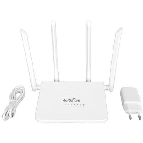 Tbest routeur WiFi Mobile Routeur WiFi 4G 300Mbps, emplacement pour carte SIM Standard, 4 antennes, prise en charge de 20 Prise UE