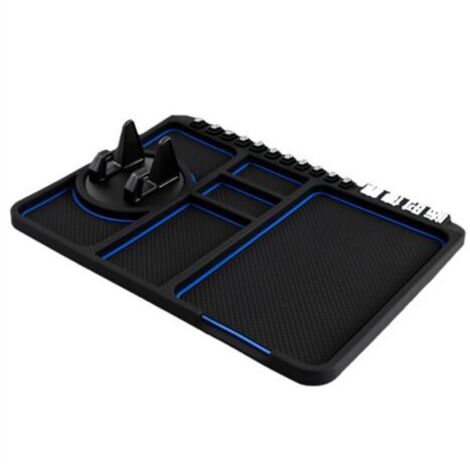 Tbest Tableau de Tableau de Bord Non Glissant Support de Téléphone Mobile Universal Silicone Storage Cushion Car Dash Pad pour Voitures SUV TURS (BLUE).