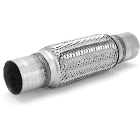 Tbest Tube Flexible D'isolateur de Vibration tissé D'acier Inoxydable de Tuyau Flexible pour L'autobus de Camion de Voiture Ajustement Universel 57mm 2.25in 12in.
