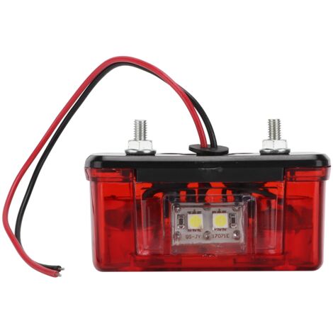 Tbest Universal-LED-Kennzeichenleuchte, stoßfest für Auto, LKW, Anhänger, Rücklicht mit 4 Hochleistungs-LEDs, Weiß/Rot.
