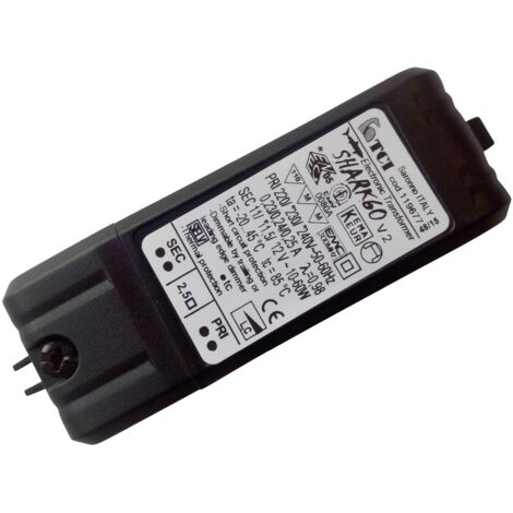 Transformateur électronique gradable 10-60W 220/240V – Régulation IGBT – Protection IP20 – Pour systèmes d'éclairage – 119677 – Tci Led