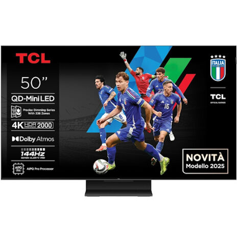 Tcl 50C79K Tv Qled Mini Led 4K 50 Pollici 144Hz Dolby Vision Google Tv