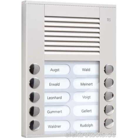TCS AUDIOAUßENSTATION 2-REIHIG 10 TASTEN AP SILB PES10-EN/04 TCS TÜR CONTROL