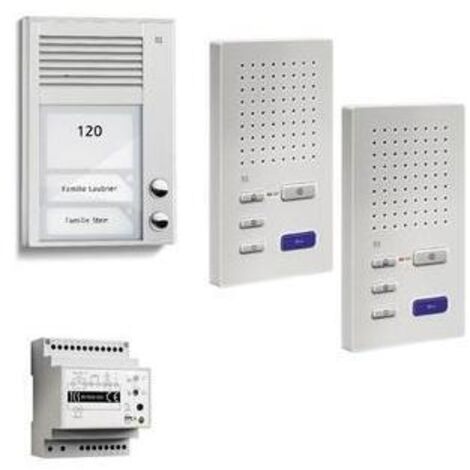 TCS audio:pack AP für 2 Wohneinheiten, mit Außenstation PAK 2 Klingeltasten + 2x Freisprecher ISW3130 + Steuergerät B