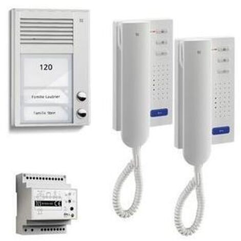 TCS audio:pack AP für 2 Wohneinheiten, mit Außenstation PAK 2 Klingeltasten AP + 2x Türtelefon ISH3130 + Steuergerät