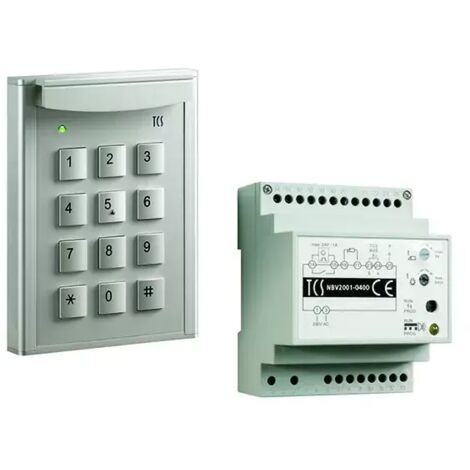 TCS code:pack mit Codechloss codelock12 für bis zu 10 Zahlencodes, eloxiert silber + Steuergerät BVS20 PZF5000-0010