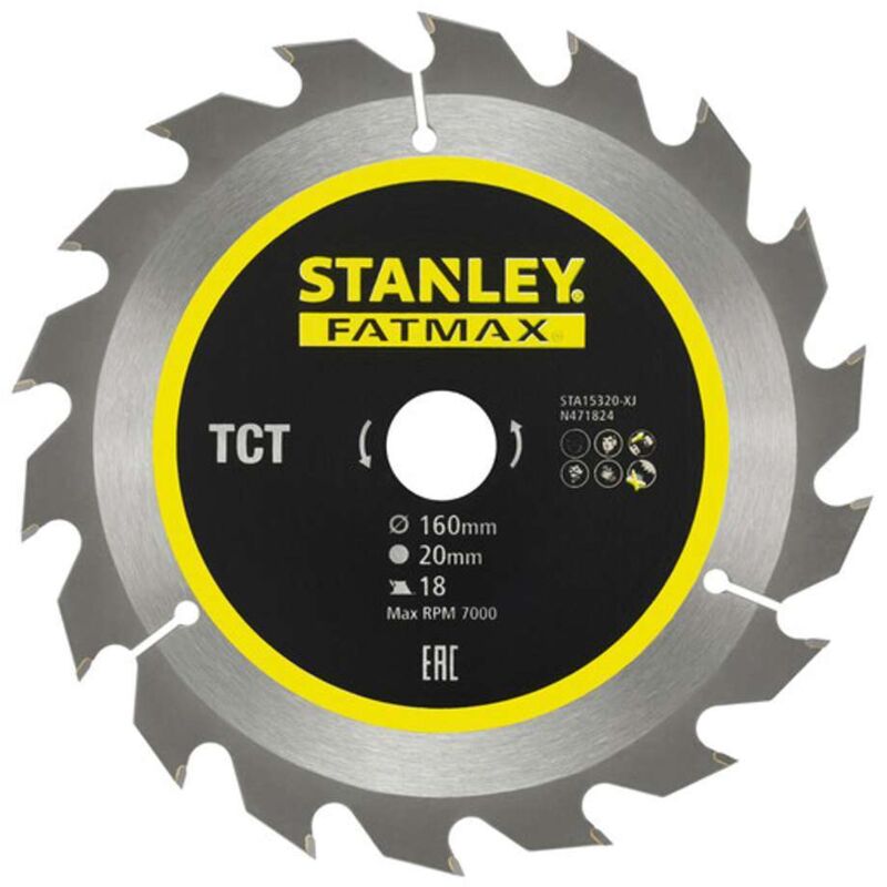 Image of TCT-Messer 160x20 18 Zähne - Stanley