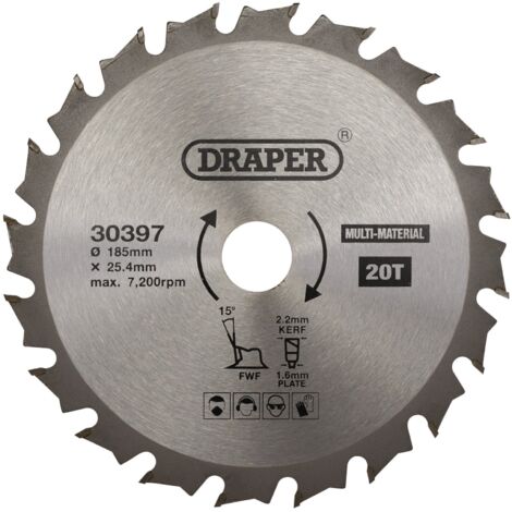 TCT Multi-Purpose Circular Saw Blade, 185 x 25.4mm, 20T (30397)