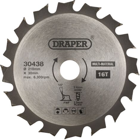 TCT Multi-Purpose Circular Saw Blade, 210 x 30mm, 16T (30438)
