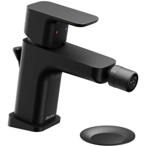 TD F 055.20 Grifo para bidé negro, con desagüe Click-Clack